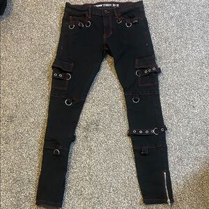 Super cool Red and black Goth or punk style pants from Hot topic Denim 32x30